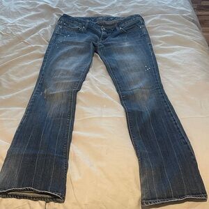 Express Women's Blue Low Rise Boot Cut Jeans